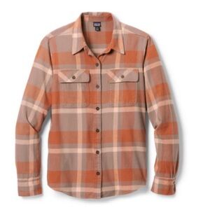 Patagonia Fjord Organic Cotton Plaid Flannel Shirt - XS- Dusky Brown/ Comstock